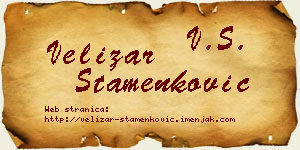 Velizar Stamenković vizit kartica